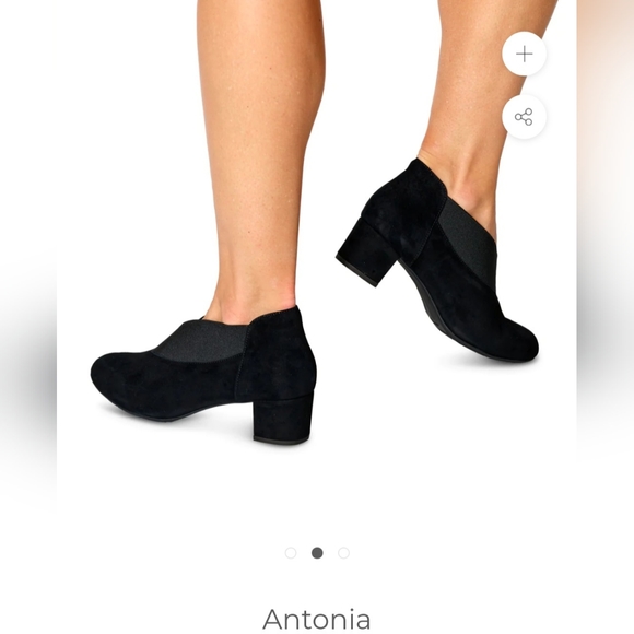 Eric Michael Antonia Black Leather Suede Slip-on Block Heel Size9 Runs Small - Picture 3 of 11